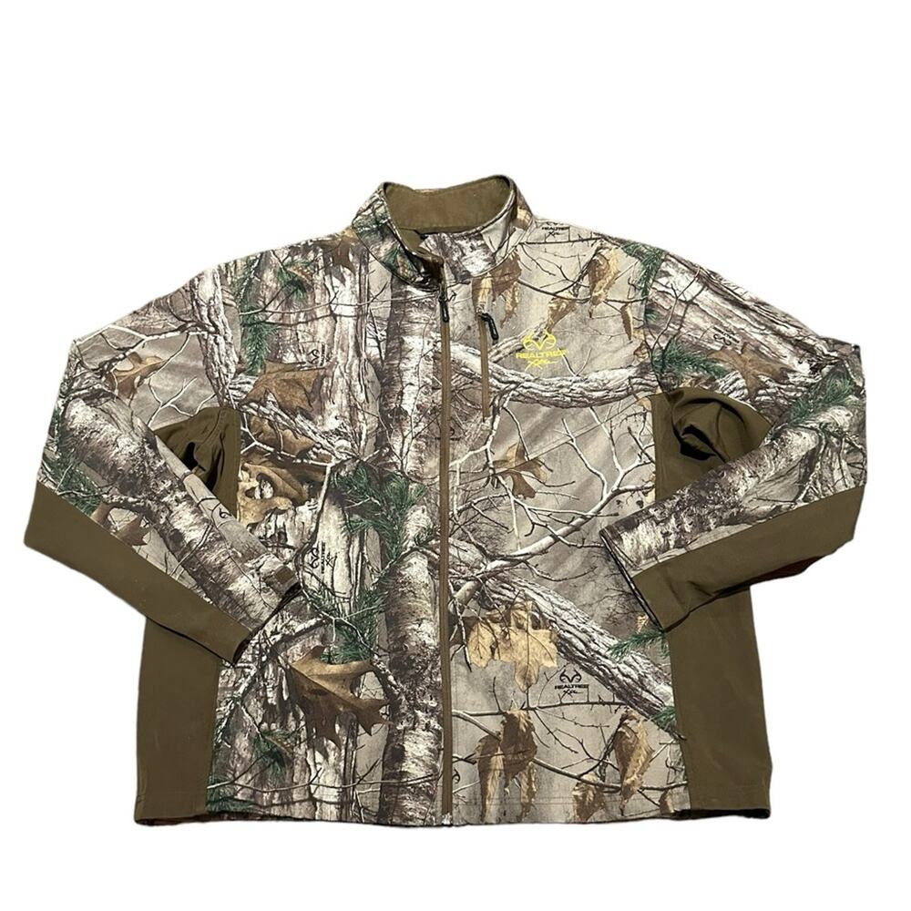 RealTree Scent Factor Mens XXL Camo Full Zip Fleece Lined Jacket/Coat